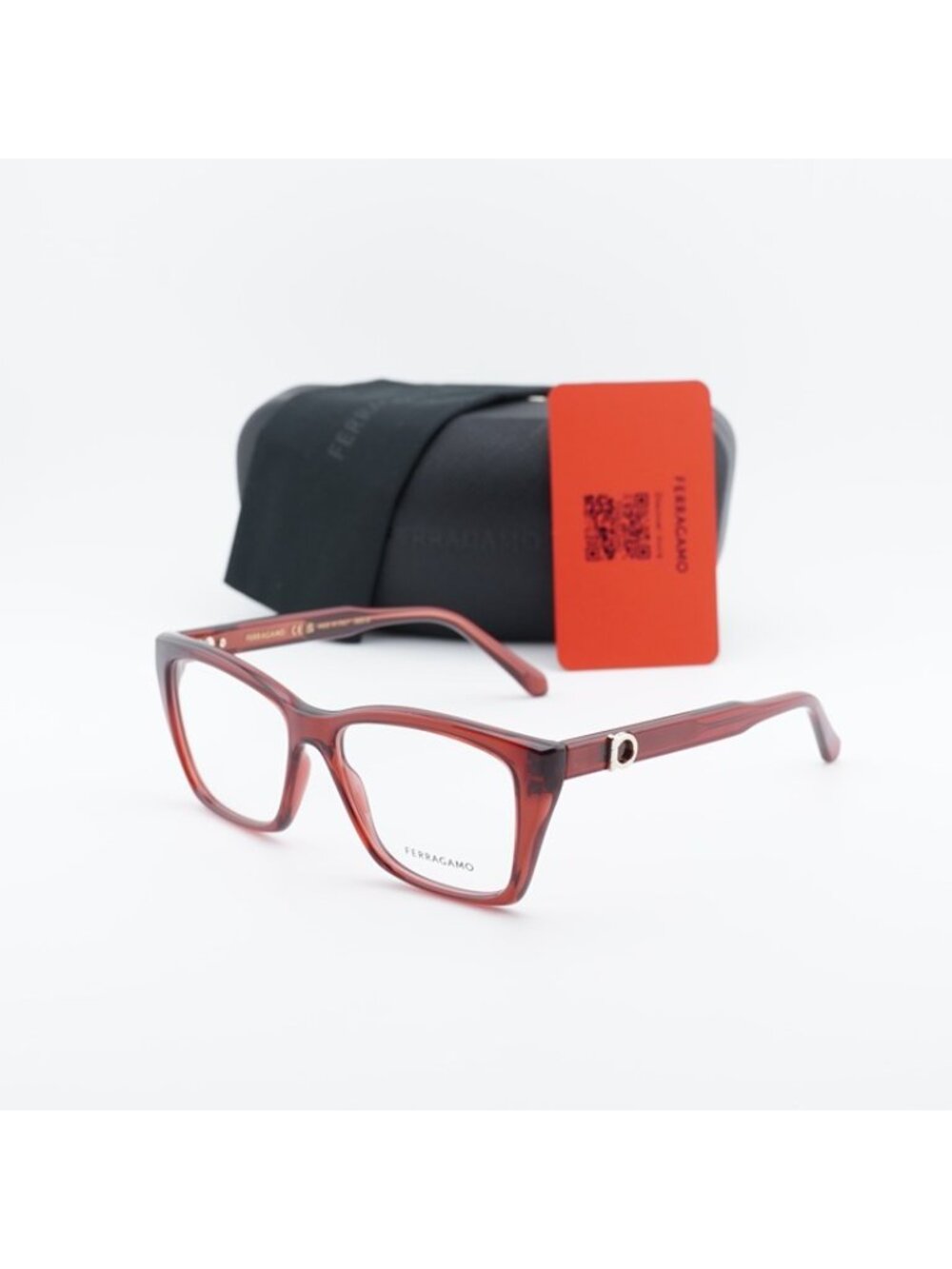 Salvatore Ferragamo SF3030E 616 Eyeglasses Transparent Red 54mm Square Frame - Picture 9 of 9